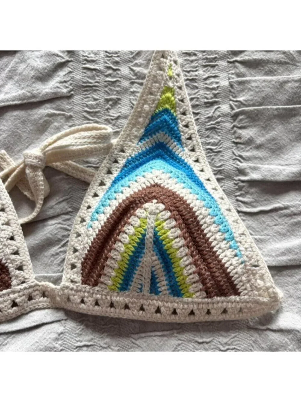 Aerie crochet halter triangle bikini top